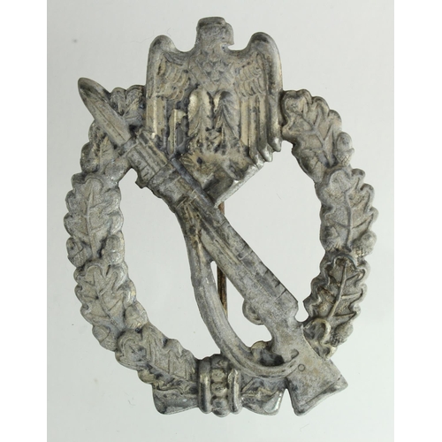 1313 - German Infantry Assault badge, silver grade.