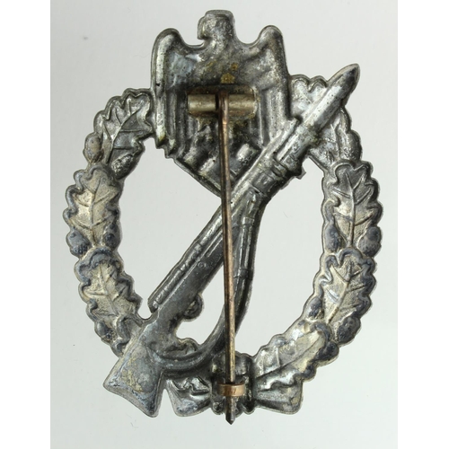 1313 - German Infantry Assault badge, silver grade.