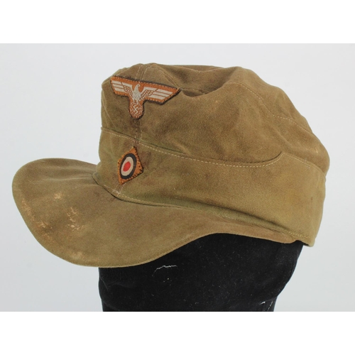 1336 - German Luftwaffe Afrika Korps feldmutze / Ski Cap with service wear.