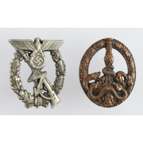 1364 - German Nazi badges x2 Anti-Partisans and prototype Infantry Assault.