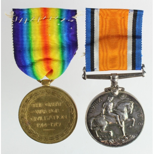 1690 - BWM & Victory Medal named (S-37653 Pte W W Rushen ASC). Killed In Action 27 Sept 1918 serving as 390... 