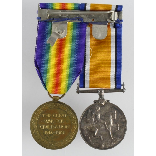 1695 - BWM & Victory Medal to 12547 1.A.M. A V Clarke RAF. Born St Mary's, Hungay, Suffolk.  (2)