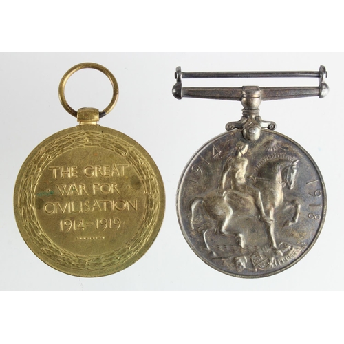 1698 - BWM & Victory Medal to 25485 Pte H Jones S.Wales Bord. Killed In Action 1st August 1917 with the 11t... 