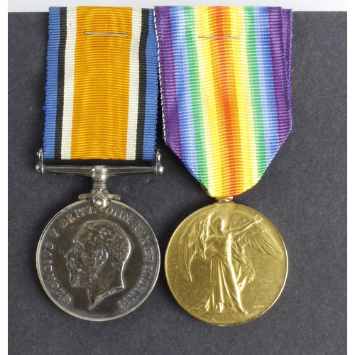 1701 - BWM & Victory Medal to 37227 Pte J Cooper Devon Regt.  (2)