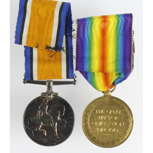 1709 - BWM & Victory Medal to SS-17602 Pte T Bradstreet ASC. (missing a 1915 Star).   (2)