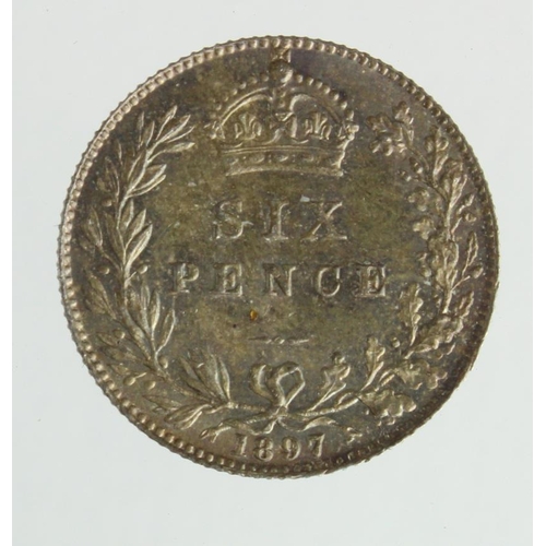 173 - Sixpence 1897 nicely toned aUnc