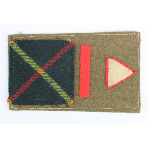 1747 - Cloth Badge: 2nd Battalion Royal Scots / 1st Infantry Division / 66th Infantry Brigade WW2 Combinati... 