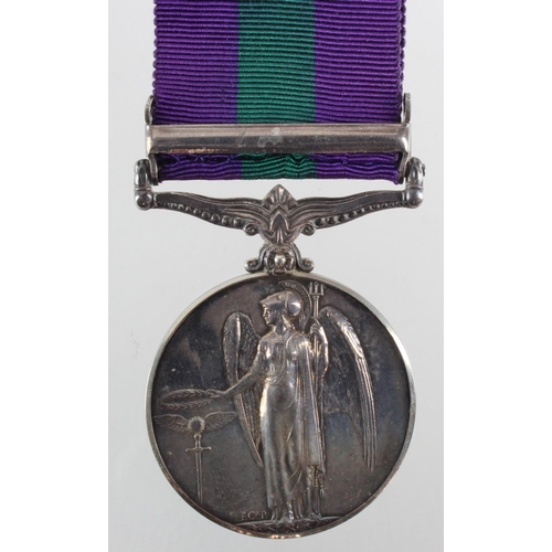 1798 - GSM GVI with Palestine 1945-48 clasp named (14161767 Gnr G Lawman RA). Served with 6 Field Regt RA.