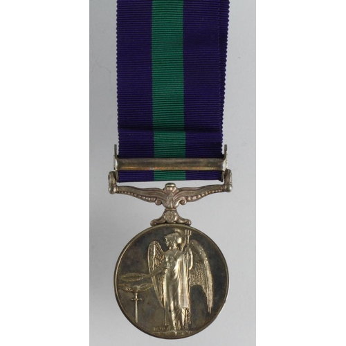 1801 - GSM QE2 with Cyprus clasp to 23300043 Pte R J Turner Suffolks