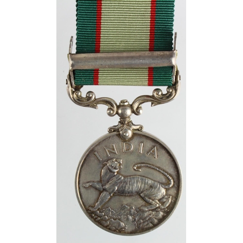 1813 - IGS GVI with North West Frontier 1936-37 clasp named (821562 Gnr T J Bell RA). With research, served... 