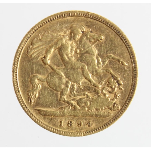 21 - Half-Sovereign 1894, S.3878, F/GF