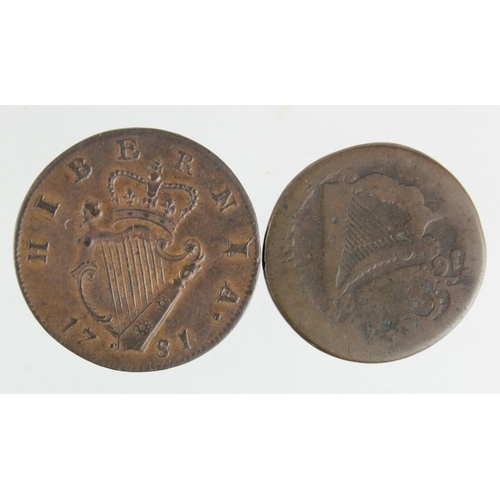 216 - Ireland Halfpennies (2): 1694 Fair, and 1781 GVF trace lustre.