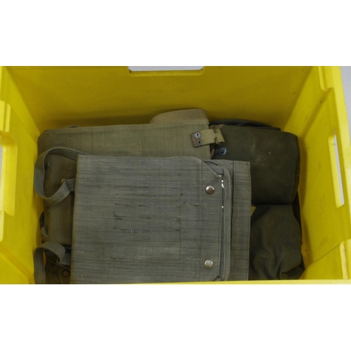 2189 - WW2 military equipment including webbing map cases various webbing pouches etc, large amount.  (Buye... 