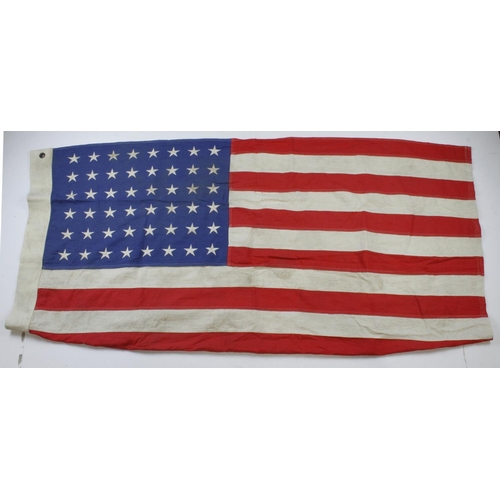 2196 - WW2 US Marine Corps 48 star flag markings on spine Boston Massachusetts 60 x 35 1944, minor wear.