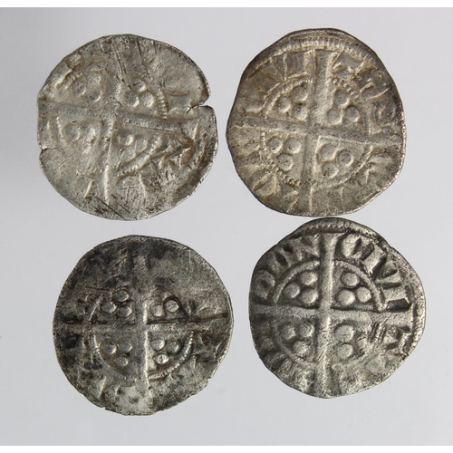 308 - Edward II silver Pennies (4): London Class 11b Fine, London(?) Class 14 Fine, Canterbury Class 11b F... 