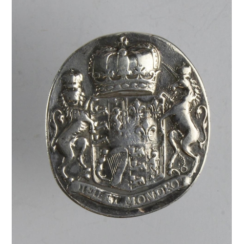 643 - Queen Anne (c1702-1713) Scottish Messenger-at-Arms unmarked silver badge, unnamed, shows wear & has ... 