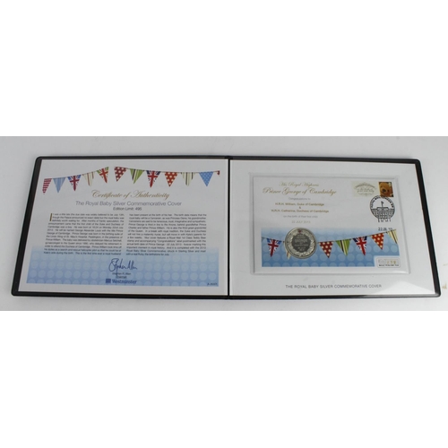 662 - Westminster Royal Baby silver commemorative stamp cover limited edition 495 (Year of issue 2013)