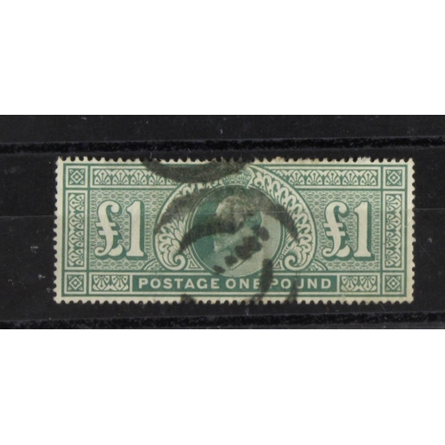 708 - GB - 1902 EDVII £1 green, used, SG266, cat £825