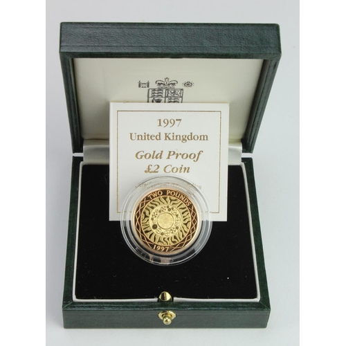 73 - Two Pounds 1997 gold proof FDC boxed as issued