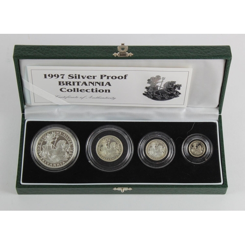 77 - Britannia Four coin set 1997 Silver Proof FDC boxed as issued