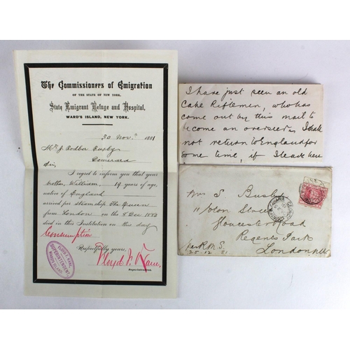 783 - British Guiana 1881 original letter to UK relative within cover bearing 8c (stamp damaged when appli... 