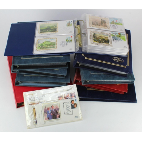 879 - Large box of Benham FDC's in several special binders. Approx 490 short format (BS series) from 1981 ... 