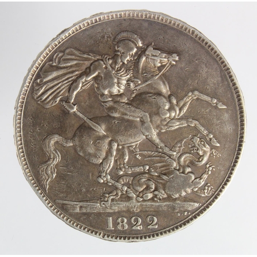 88 - Crown 1822 Tertio, S.3805, toned VF, light edge knock.