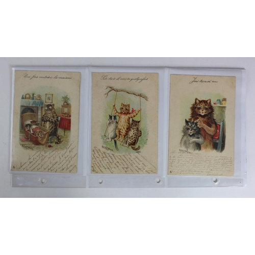 945 - Louis Wain cats postcard set - Raphael Tuck Paris scarce French edition Serie 331: Nous profitons du... 