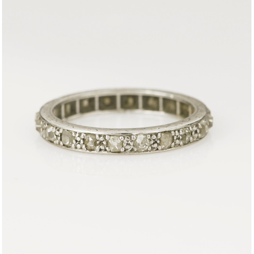 147 - Platinum (tests 950) vintage diamond full eternity ring, twenty old cut diamonds, total weight appro... 