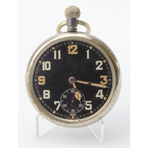 781 - Gents military issue pocket watch, marked on the back 