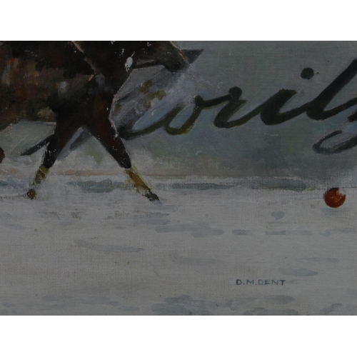 850 - Horses/sporting interest. David Dent (British b.1959) Oil on canvas board. Title on card insert, 'Sc... 