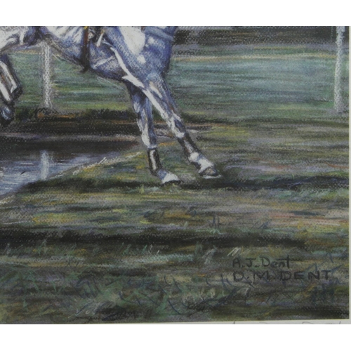 857 - Horses/sporting interest. Limited edition print by David Dent (British b.1959) no.1/380, titled 'Ove... 