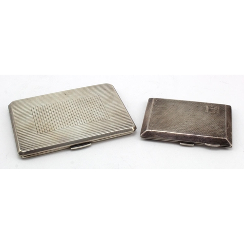 895 - Two silver hallmarked cigarette cases, largest 11.5cm x 8.5cm approx., total weight 8.3oz. approx.