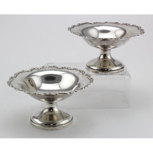 955 - Silver pair of bon bon dishes, hallmarked 'W.N Ltd, Birmingham 1922', height 65mm, diameter 120mm ap... 