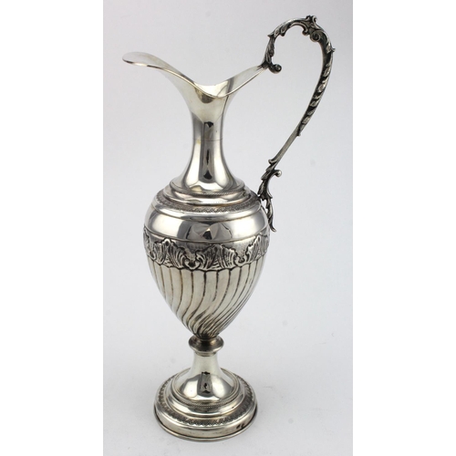 991 - Silver wine ewer, possibly German or italian - probably Victorian.  Marked 800 with a maker's mark. ... 