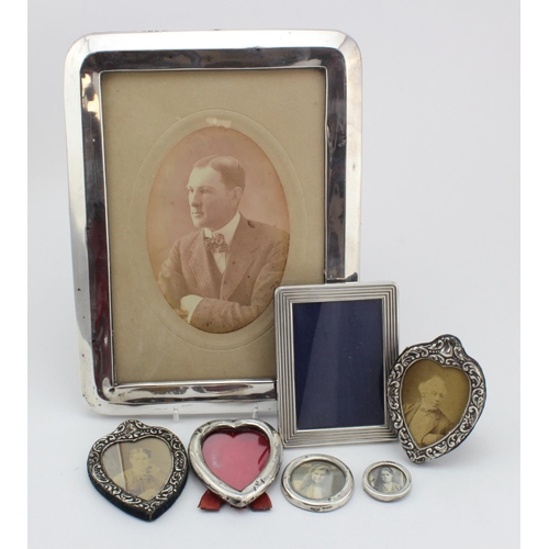 993 - Seven silver mounted photograph frames, various dates & makers, four are missing stands,the lot incl... 