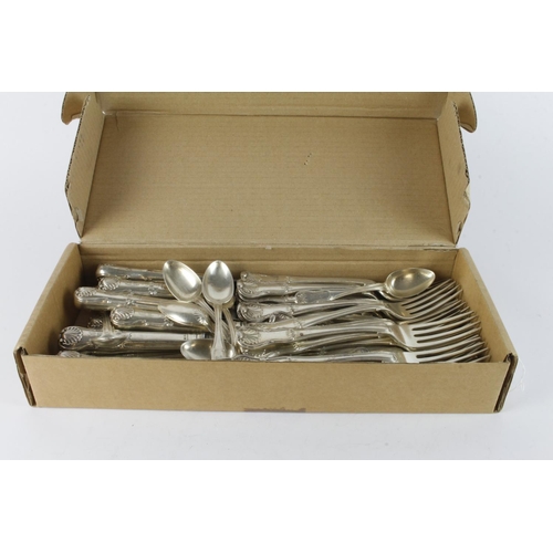 995 - Silver flatware. A collection of silver flatware comprising, twelve dinner forks, twelve smaller for... 