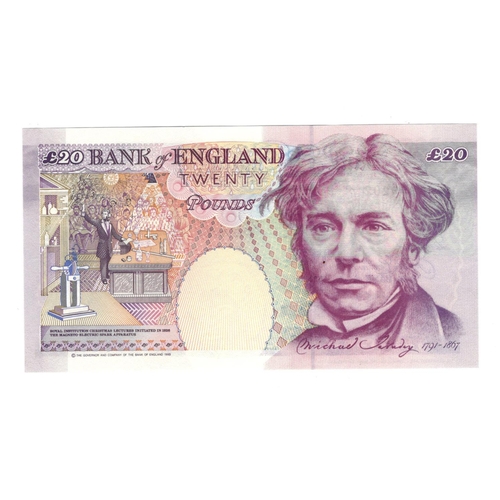 102 - Lowther 20 Pounds (B384) issued 1999, scarce FIRST RUN 'DA01' prefix High serial number, serial DA01... 