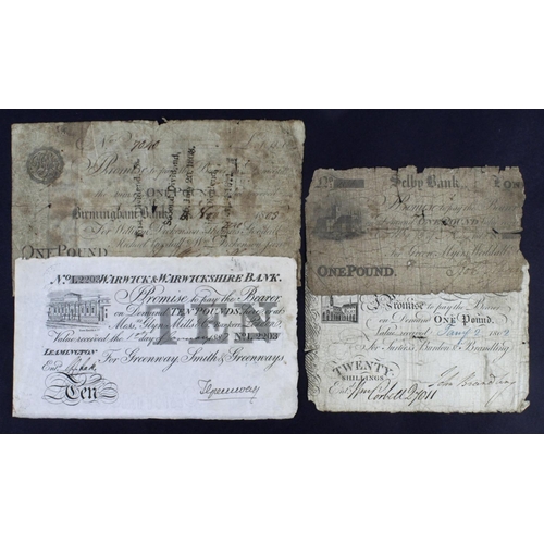 215 - Provincial Banks (4), Newcastle upon Tyne 1 Pound, 20 Shillings, dated 1802, serial No. 7011 for Sur... 