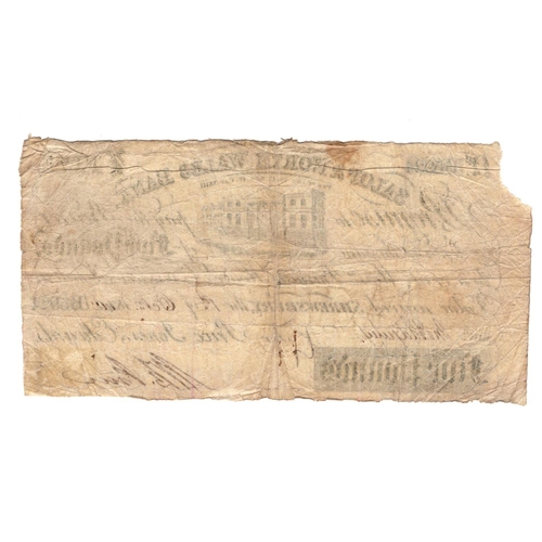 220 - Salop & North Wales Bank, 5 Pounds dated 1st October 1840, No. B5924 for Price, Jones & Edwards (Out... 