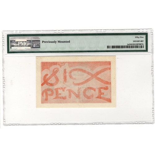 286 - Jersey 6 Pence issued 1941 - 1942, German Occupation issue during WW2, serial number 469771 (TBB B10... 