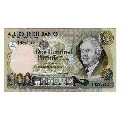 290 - Northern Ireland, Allied Irish Banks 100 Pounds dated 1st December 1988, signed G.B. Scanlan, serial... 