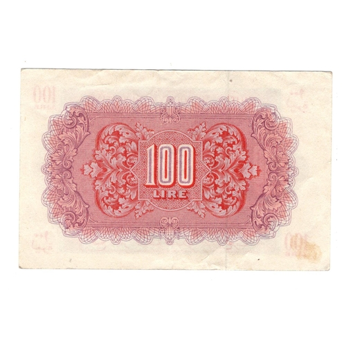 628 - Libya Tripolitania 100 Lire issued by the Military Authority in Tripolitania in 1943, during the Bri... 