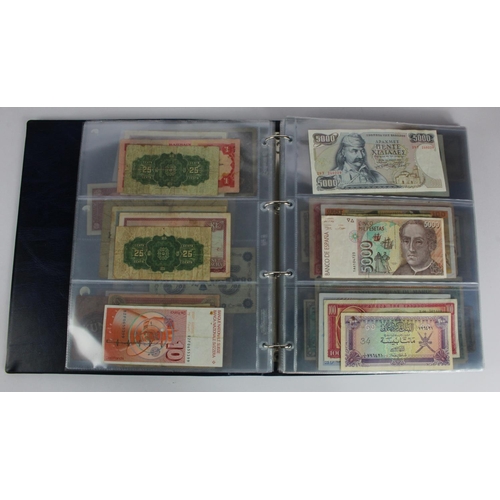 863 - World (163), a collection in album including Falkland Islands 10 Pounds, Algeria 500 Francs 1942, Ea... 