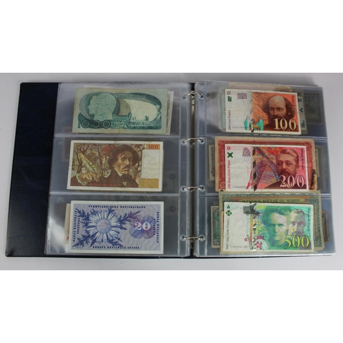 863 - World (163), a collection in album including Falkland Islands 10 Pounds, Algeria 500 Francs 1942, Ea... 