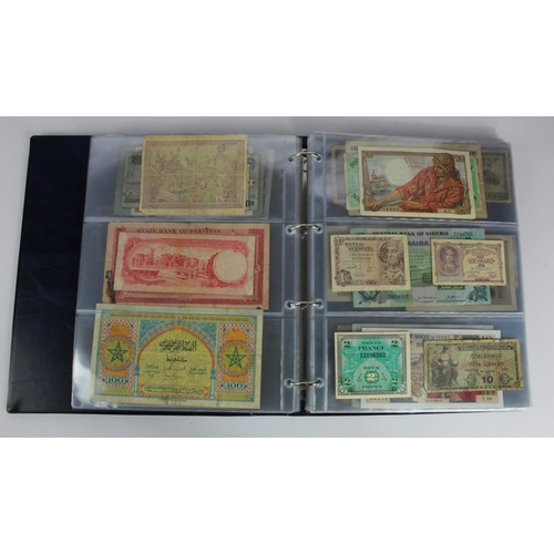 863 - World (163), a collection in album including Falkland Islands 10 Pounds, Algeria 500 Francs 1942, Ea... 