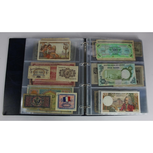 863 - World (163), a collection in album including Falkland Islands 10 Pounds, Algeria 500 Francs 1942, Ea... 