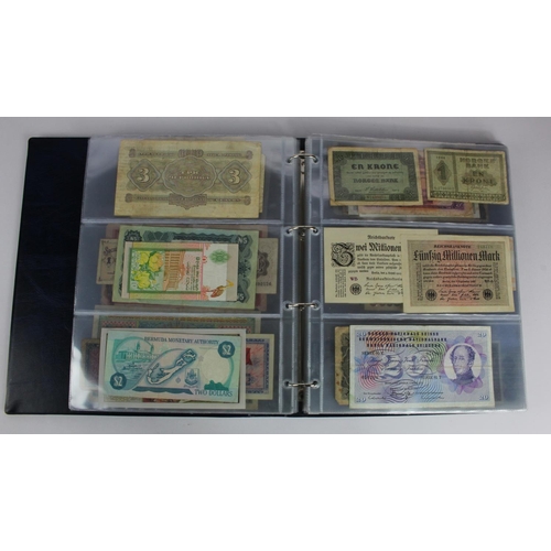 863 - World (163), a collection in album including Falkland Islands 10 Pounds, Algeria 500 Francs 1942, Ea... 