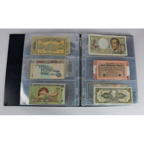 863 - World (163), a collection in album including Falkland Islands 10 Pounds, Algeria 500 Francs 1942, Ea... 