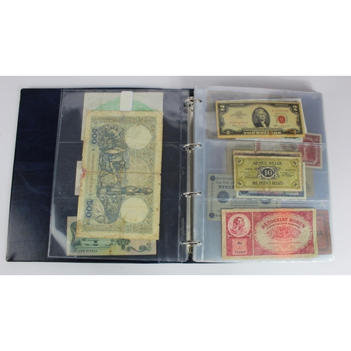 863 - World (163), a collection in album including Falkland Islands 10 Pounds, Algeria 500 Francs 1942, Ea... 